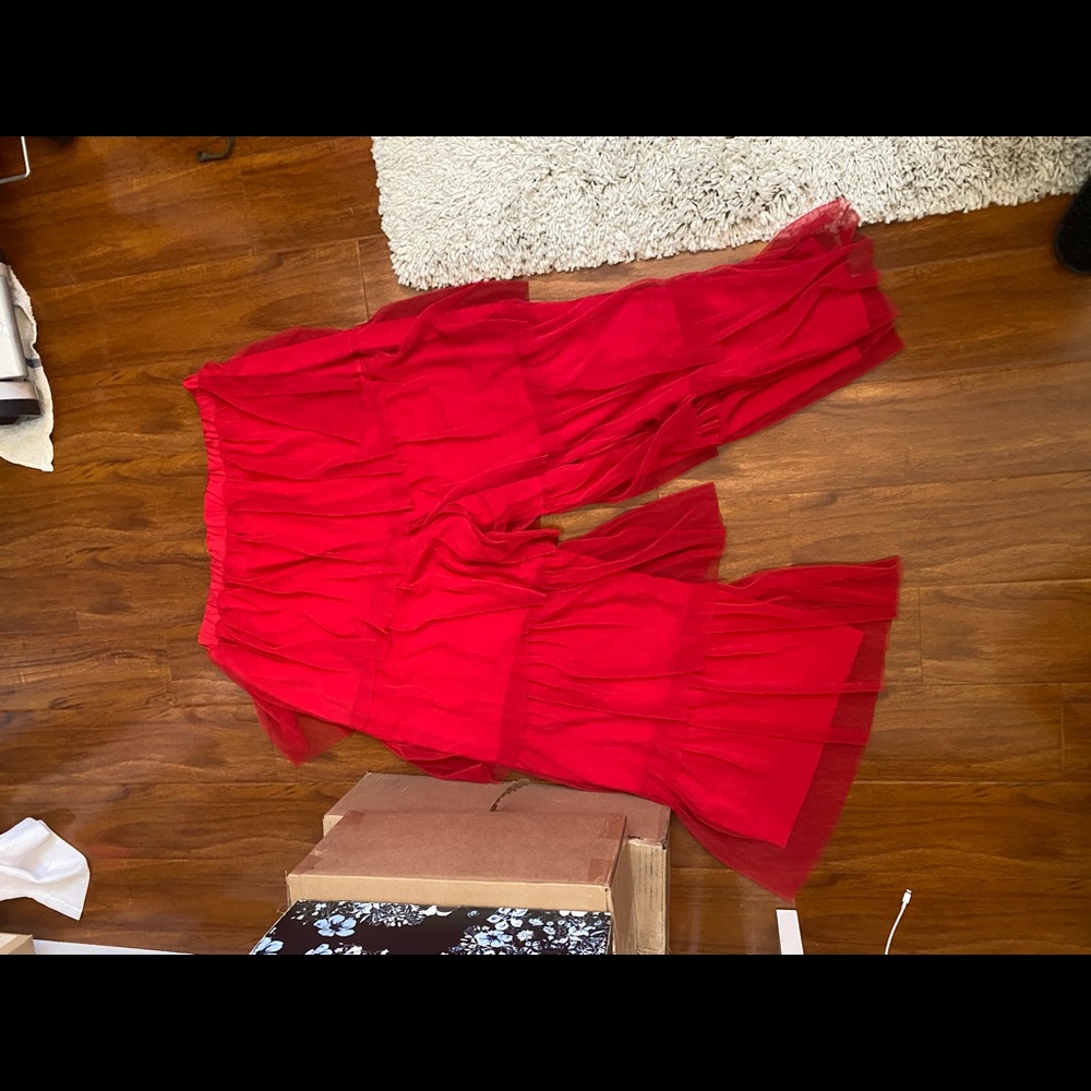 Worn Once For An Hour, Red Fun Party Pants - image 3